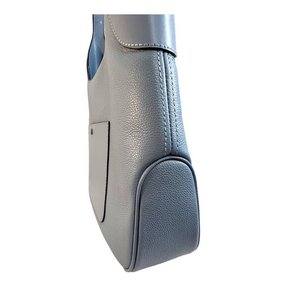 KATE SPADE Baby Blue Pebble Leather shoulder Bag Silver-tone Logo & Hardware NWT - Picture 5 of 15